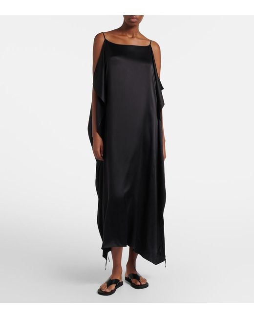 The Row Black Dune Leather Thong Sandals