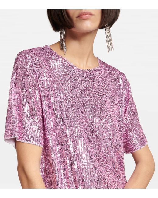 Tom Ford Purple Sequin T-shirt Minidress