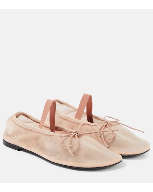 Proenza Schouler Pink Glove Mesh Mary Jane Ballet Flats
