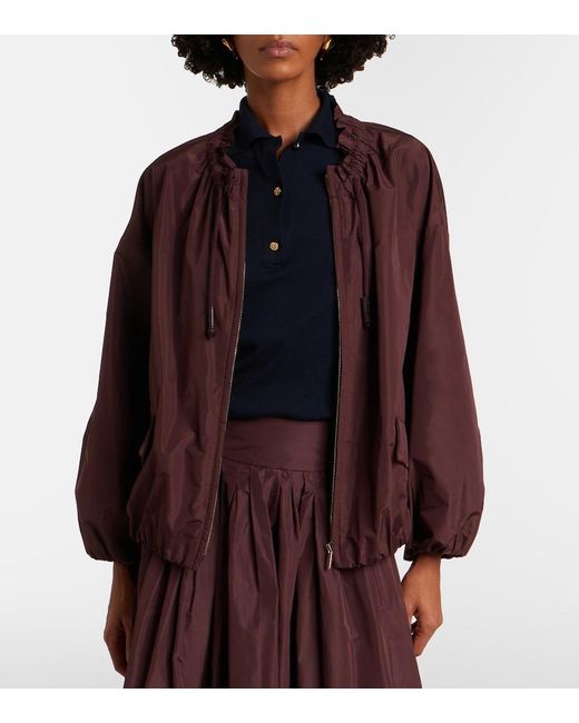Max Mara Purple Taffeta Bomber Jacket