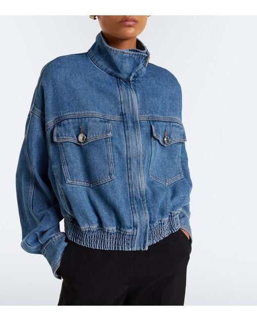 Sportmax Blue Denim Bomber Jacket