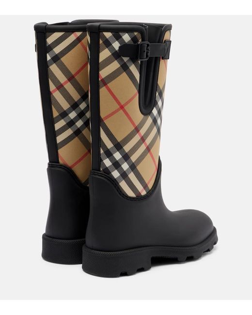 Stivali Da Pioggia Marsh Check di Burberry in Black