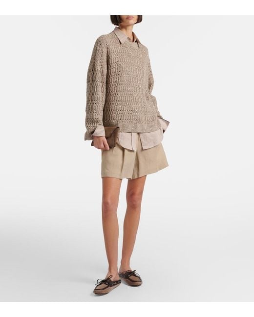 Brunello Cucinelli Brown Monili Suede Mules