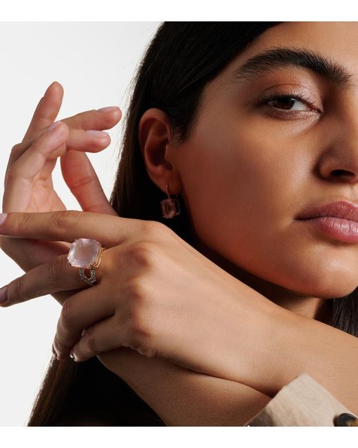 Mateo Pink 14Kt Ring With Topaz And Diamonds