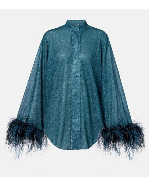 Oseree Blue Lumiere Plumage Shirt