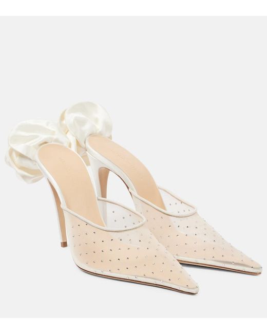 Magda Butrym Natural Mules Aus Mesh Mit Kristallen