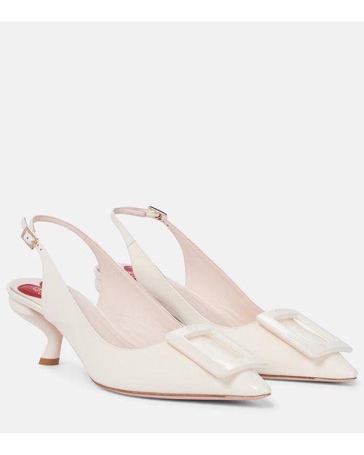 Roger Vivier Pink Virgule Slingback Leather Pumps