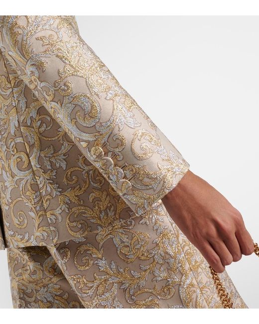 Stella McCartney Natural Single-Breasted Brocade Blazer