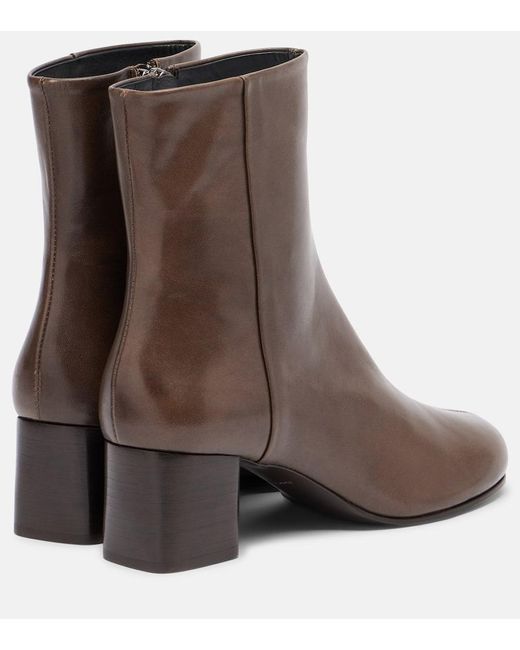 Lemaire Brown Ankle Boots Anatomic 55 Aus Leder