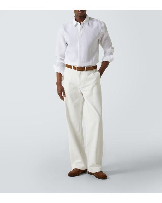 Gabriela Hearst White Linen Shirt for men