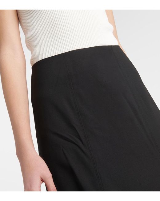 Co. Black Wool-Blend Midi Skirt