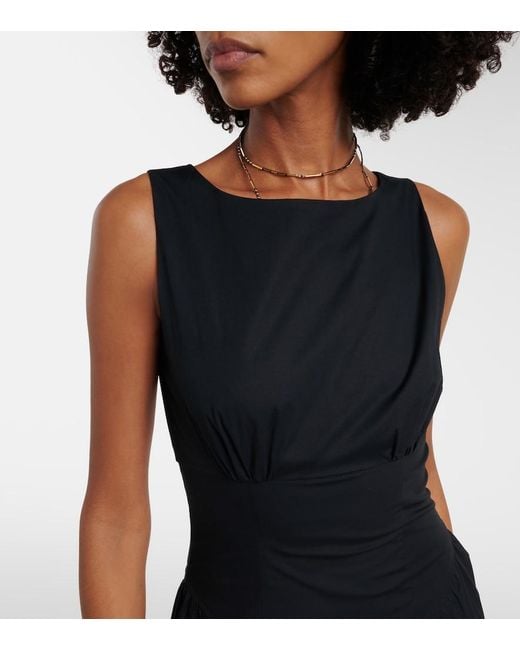 Staud Black Gwen Cotton Midi Dress