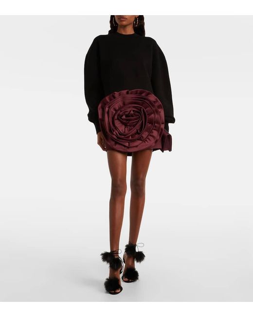 Christian Louboutin Black Patapompom 100 Crepe Satin Sandals