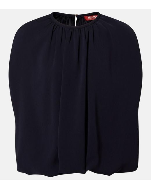 Max Mara Blue Elegante Cady Top