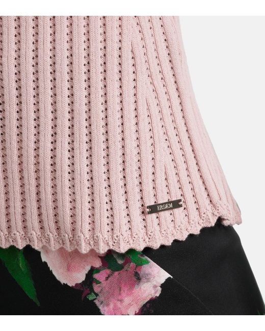 Erdem Pink Pointelle Cotton Top