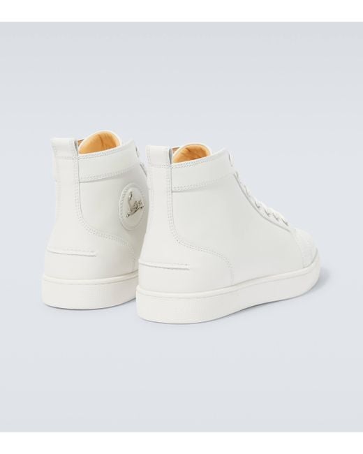 Christian Louboutin White Louis Leather High-top Sneakers for men