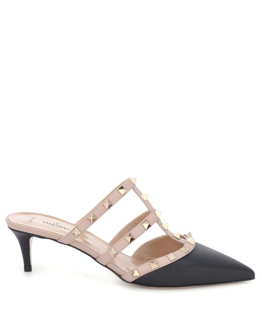 valentino garavani rockstud flat leather mules