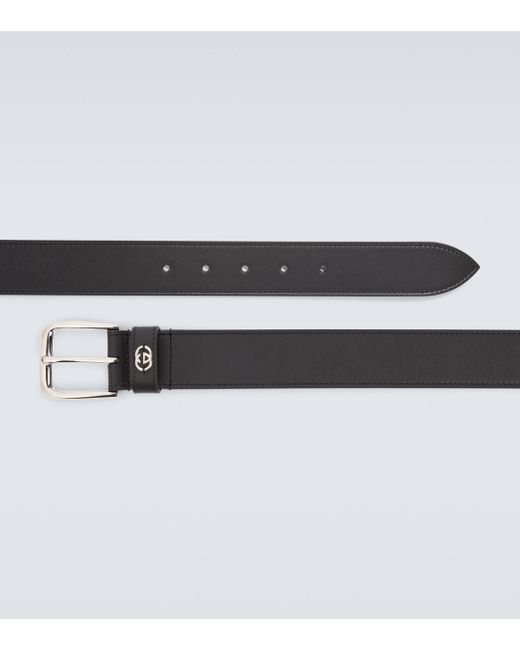 Gucci Black GG Leather Belt for men