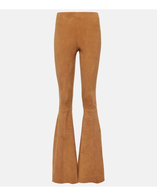 Stouls Brown Cherilyn Suede Flared Pants
