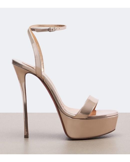 Christian Louboutin Pink Loubi Queen Alta Leather Platform Sandals