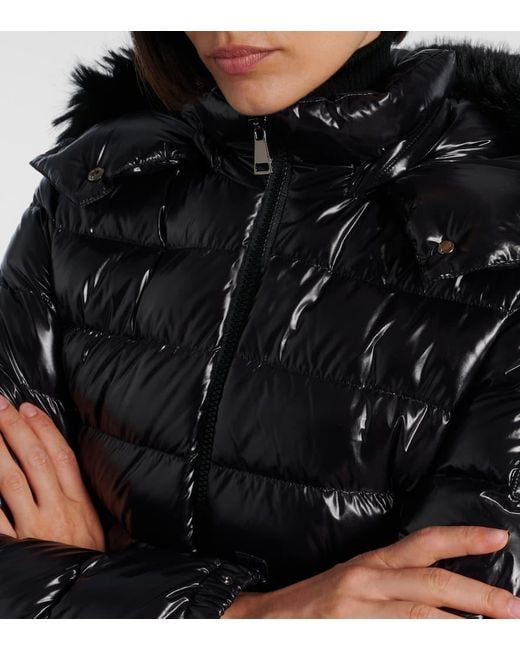 Moncler Black Badyf Faux Fur-Trimmed Down Jacket