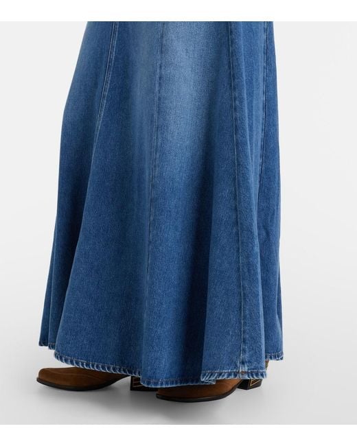 AG Jeans Blue Tula Denim Maxi Skirt