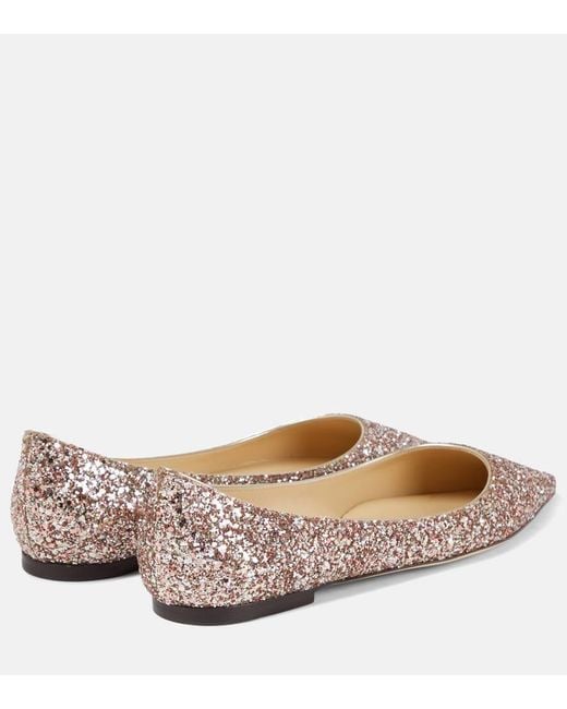 Bailarinas Love con glitter Jimmy Choo de color Brown
