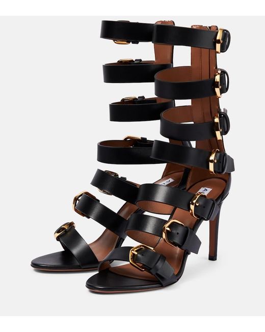 Alaïa Black Sandalen Aus Leder