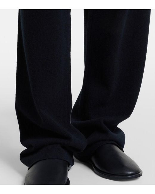 Extreme Cashmere Blue N°320 Rush Cashmere-Blend Wide-Leg Pants