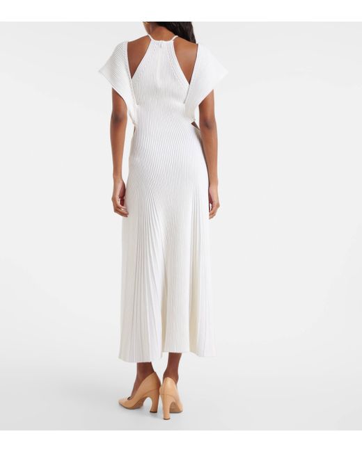 Chloé White Cutout Wool Maxi Dress