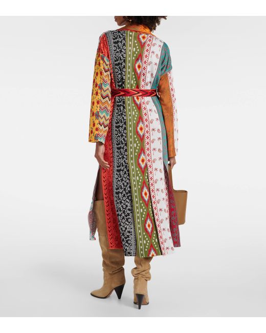 Alanui Brown Scent Of Incense Patchwork Coat