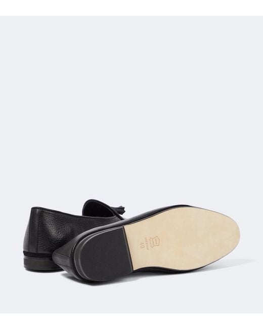 Rubinacci Black Marphy Leather Loafers for men
