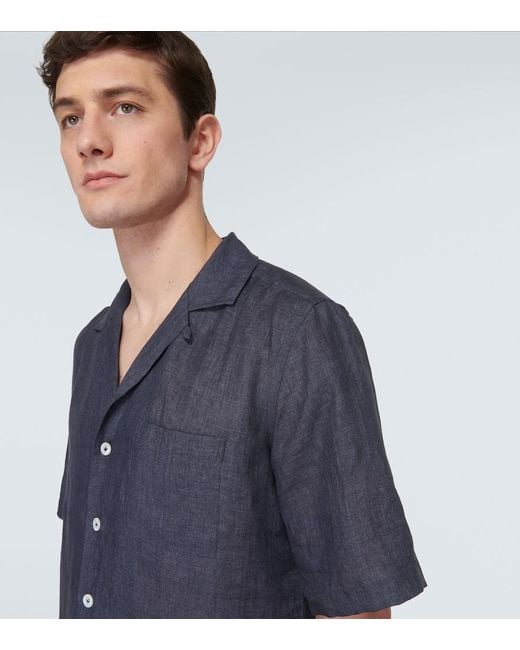Lardini Blue Linen Shirt for men