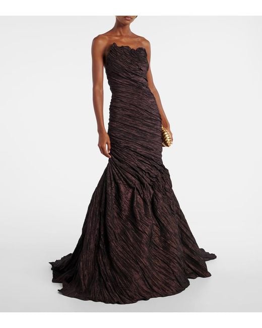 Robe Longue A Encolure Bardot Marmar Halim en coloris Black