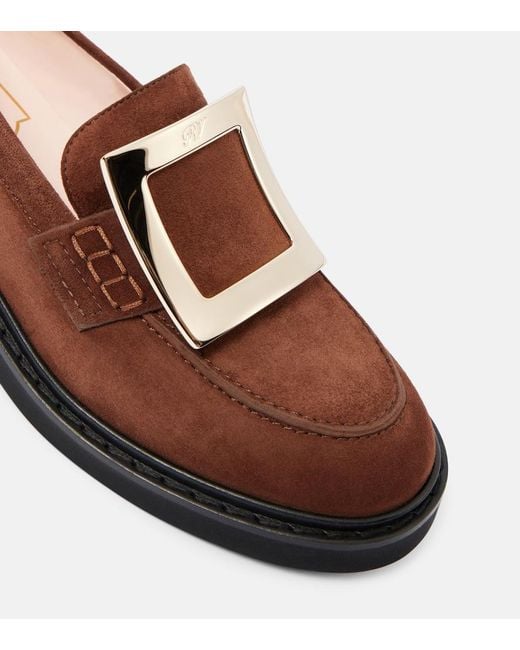 Roger Vivier Brown Viv' Rangers Suede Loafers