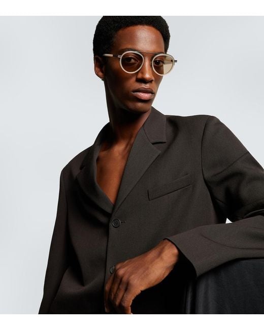 Zegna Natural Orizzonte Aviator Sunglasses for men