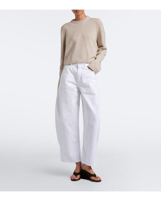 Alaïa White Barrel-Leg Jeans
