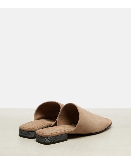 Brunello Cucinelli Brown Suede Sandals