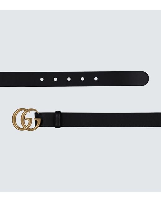 Gucci Black GG Logo Leather Belt for men