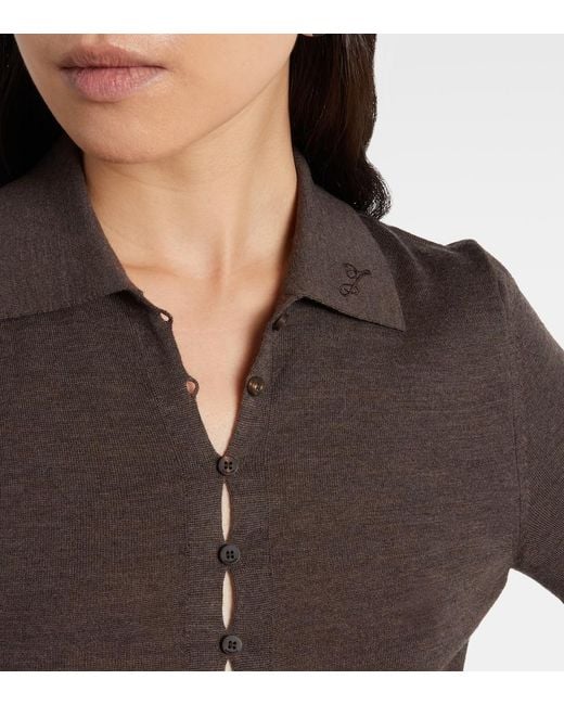 Jacquemus Brown Wool Polo Shirt