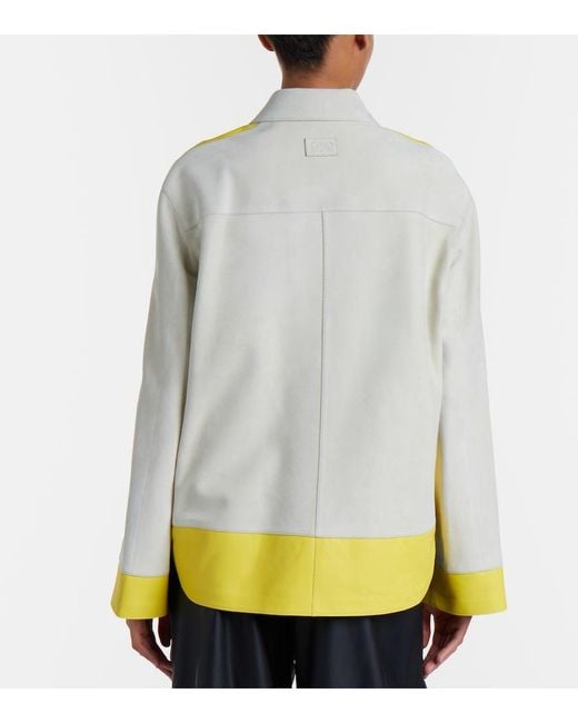 Loewe Natural Leather-Trimmed Suede Jacket