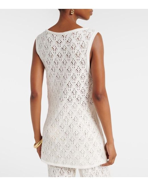 Faithfull The Brand White Fio Pointelle Cotton Vest