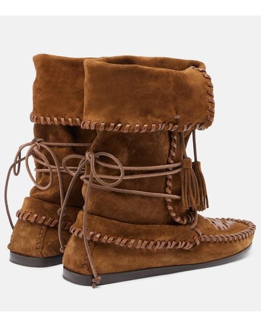 Isabel Marant Brown Ankle Boots Winki Aus Veloursleder