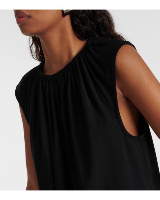 Totême  Black Gathered Jersey Top