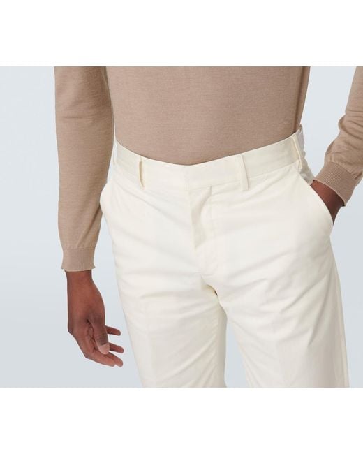 Lardini White Cotton Chinos for men