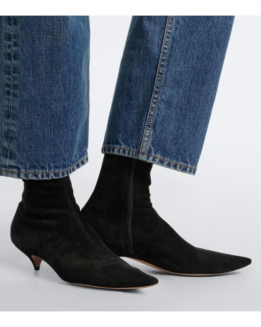 The Row Black Liisa Ankle Boots