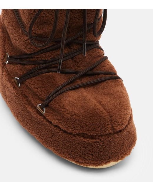 Moon Boot Brown Schneestiefel Icon Aus Teddyfleece