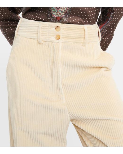 Etro Natural High-Rise-Hose Aus Baumwoll-Cord