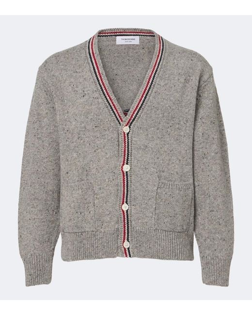 Thom Browne Gray Hector Intarsia Wool And Mohair Cardigan for men