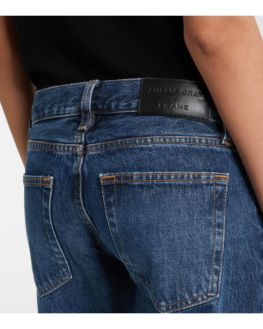 FRAME Blue X Amelia The Low-Rise Straight Jeans